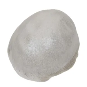 Men Toupee Hair System European Human Hair Replacement For Men Ultra Thin Skin Toupee For MenV-loop Hairpiece (#1820 18# MEDIUM BLONDE WITH 20% SYNTHETIC GREY, 8x10"-100% Light Med-Light Density)