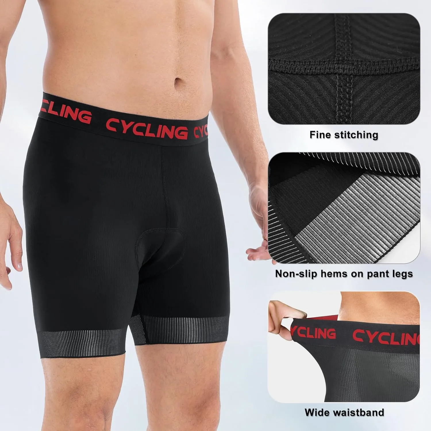 Men's 5D Padded Underwear Bike Shorts Cycling Pants MTB Biking Shorts for Men with Liner