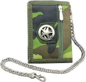 Men's Boy's Army Camouflage wallet Card Purse with safty Chain