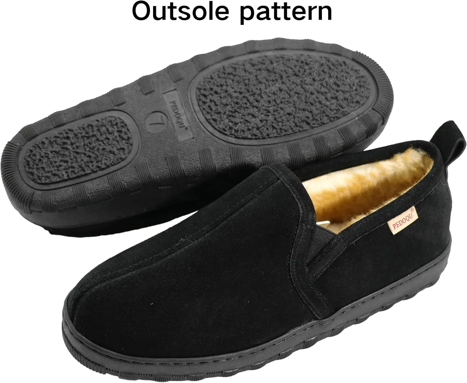 Men's Cow Suede Upper Shearling Indoor/Outdoor Slippers