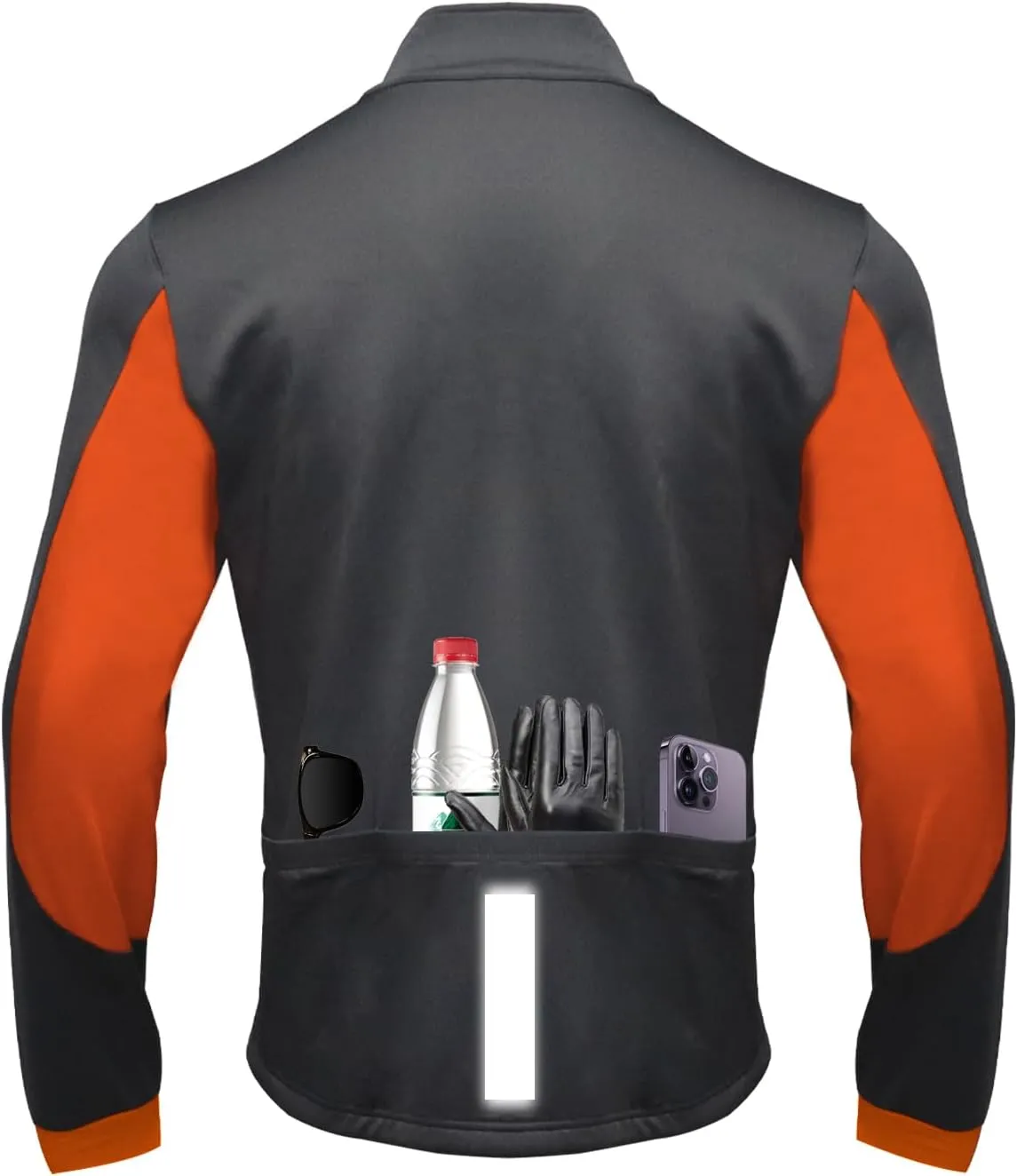 Men's Cycling Bike Jacket Winter Windproof Thermal Softshell Jacket Warm Fleece Reflective Running Jacket