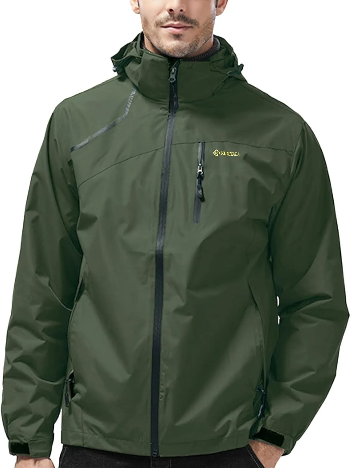 Mens Lightweight Waterproof Jacket Windproof Rain Hooded jackets for Men Hiking Cycling Travel M-7XL