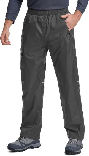 Men's Rain Pants Waterproof Over Pants Windproof Outdoor Hiking Pants for Golf, Fishing，Cycling