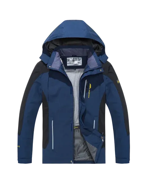 Men's Waterproof Hiking Jacket for Windproof Outdoor Camping Activities