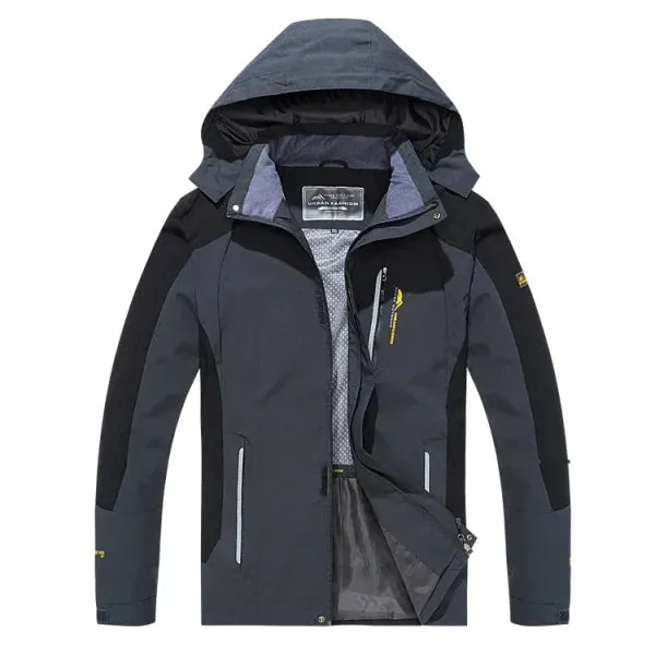 Men's Waterproof Hiking Jacket for Windproof Outdoor Camping Activities
