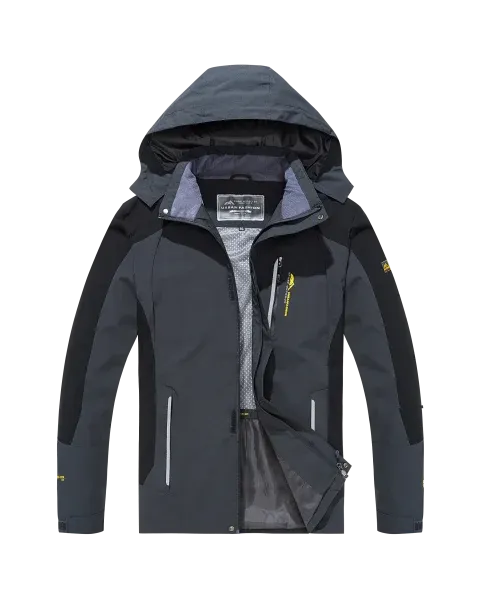 Men's Waterproof Hiking Jacket for Windproof Outdoor Camping Activities