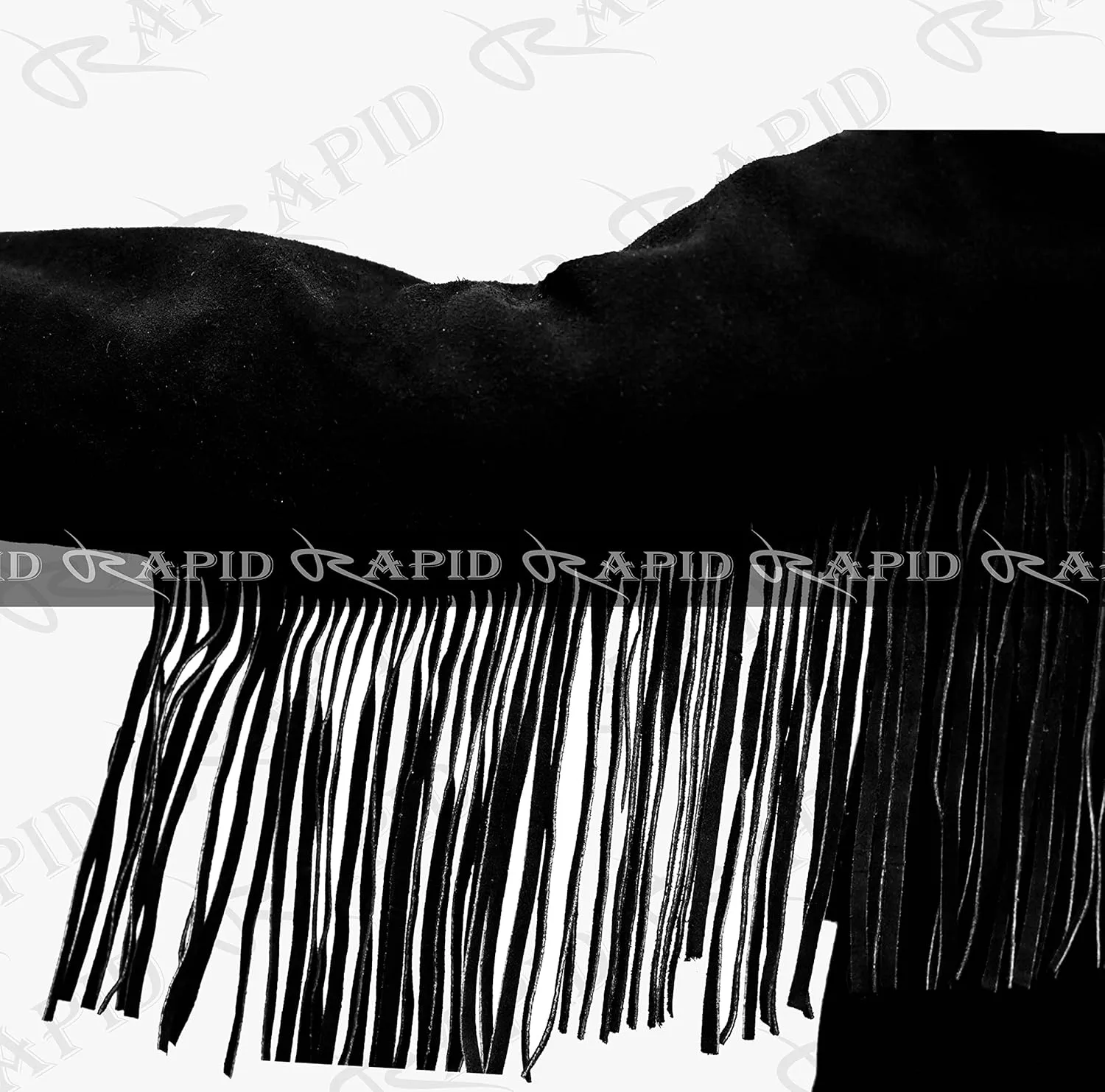 Men's Western Cowboy Leather Jacket Suede and Fringe Zipper Closure -Black