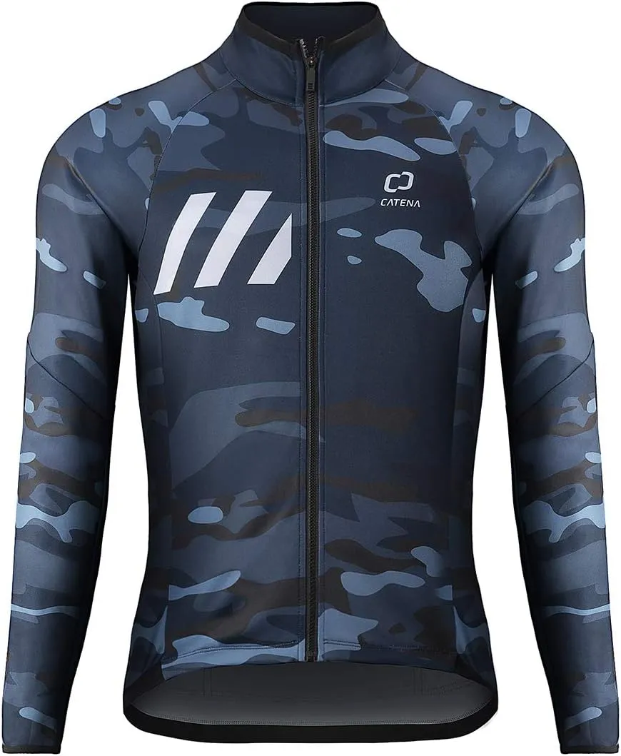 Men's Winter Cycling Jacket Windproof Waterproof Softshell Thermal Fleece Breathable Bike Jersey for Outdoors, Cycling