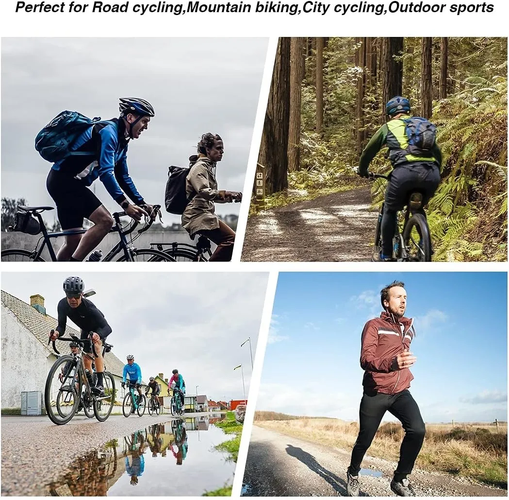 Men's Winter Cycling Jacket Windproof Waterproof Softshell Thermal Fleece Breathable Bike Jersey for Outdoors, Cycling