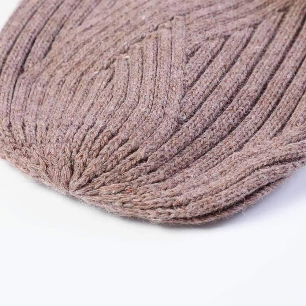 Mens Winter Knit Twill Beanie Hat Fleece Lined Ear Warmer Roll up Edge Skullcap