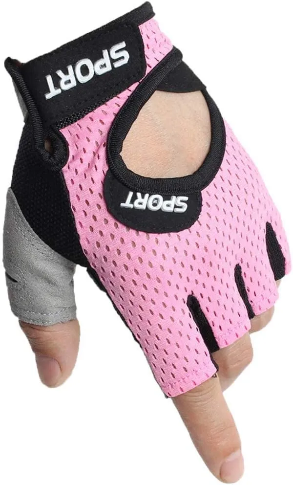 Men/Women Bicycle Gloves Cycling Gloves–Breathable Anti Slip Shock Absorbing Gel Padded Half Finger Short Sports Gloves