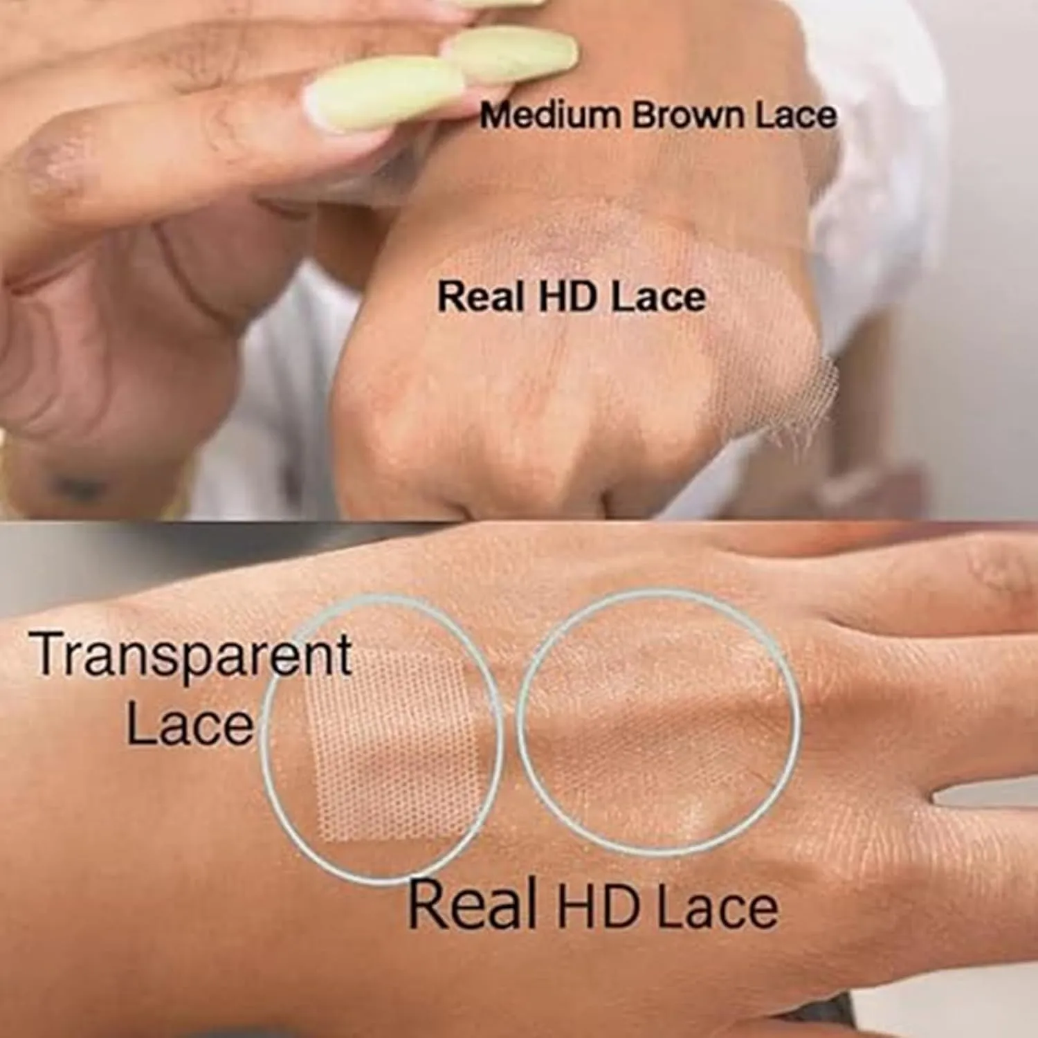 MEODI 13x6 Skinlike Real HD Lace Frontal Only, Vivid Pre-plucked Hairline Small Knot 0.1MM Ultra-thin Invisible HD Lace Frotnal Deep Curly Human Hair 20 Inch