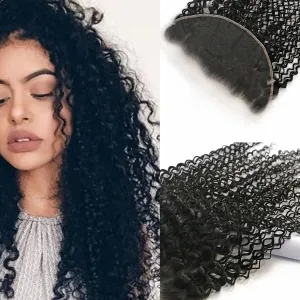 MEODI 13x6 Skinlike Real HD Lace Frontal Only, Vivid Pre-plucked Hairline Small Knot 0.1MM Ultra-thin Invisible HD Lace Frotnal Deep Curly Human Hair 20 Inch