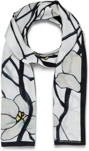 Metropolitan Museum of Art, Louis C. Tiffany White Magnolia Oblong Silk Scarf