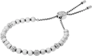 Michael Kors Stainless Steel and Pavé Crystal MK Logo Bangle Bracelet for Women