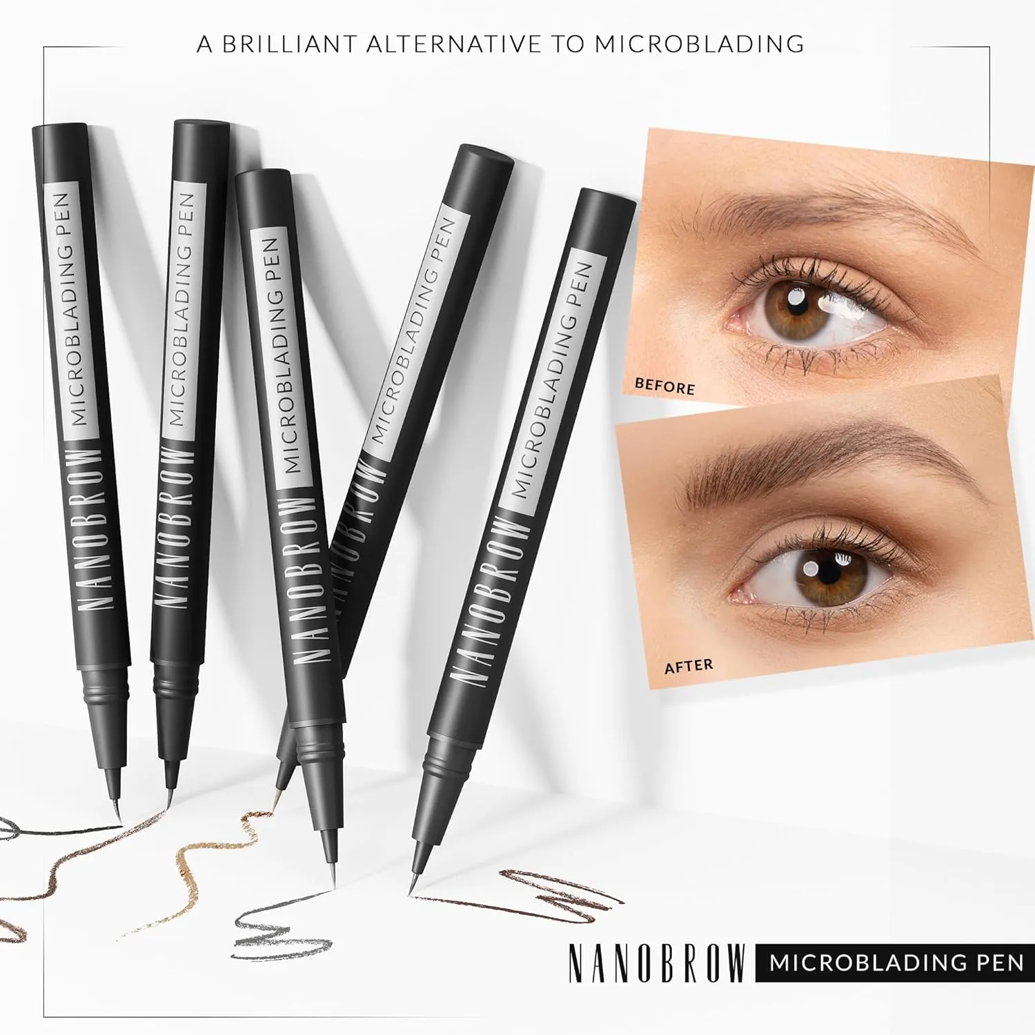 Microblading Pen Espresso - Enhancing, Thickening, Eyebrow Filling. Brow pen with ultra-thin tip
