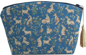 Milles Fleurs et Petits Animaux, Rouge (1000 Flowers & Small Animals, Red) French Jacquard Tapestry Zippered Case (Pouchette), Imported, Lady & The Unicorn