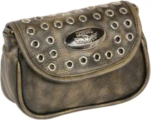 Milwaukee Leather MP8830 Ladies Distress Brown Leather Chain Strap Shoulder Bag