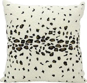 Mina Victory Luminescence Beaded Leopard Ivory 20" x 20" Throw Pillow