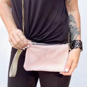 Mini Zippered Crossbody Bag - Blush   Floral
