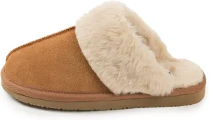 Minnetonka Women's Chesney Suede Scuff Slippers 10 W Cinnamon