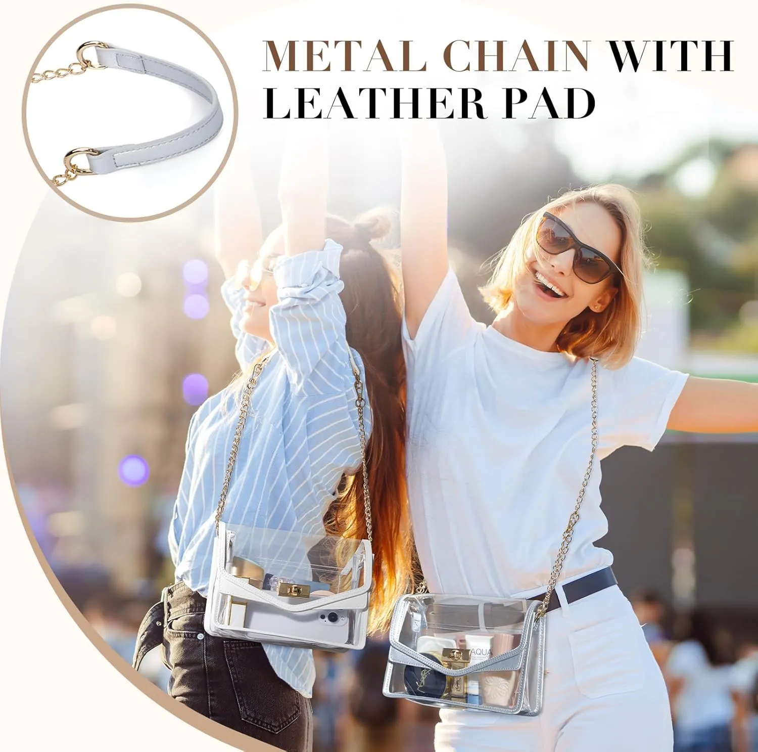 Missnine Clear Bag for Stadium Events Clear Crossbody Purse Stadium Approved Women Transparent Shoulder Bag for Concerts