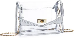 Missnine Clear Bag for Stadium Events Clear Crossbody Purse Stadium Approved Women Transparent Shoulder Bag for Concerts
