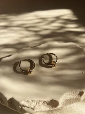 Mixed Metal Chunky Skull Hoops