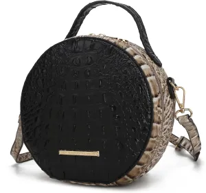 MKF Collection Round Bag for Women, Vegan Leather Circle Crossbody Bag Shoulder Purse by Mia K