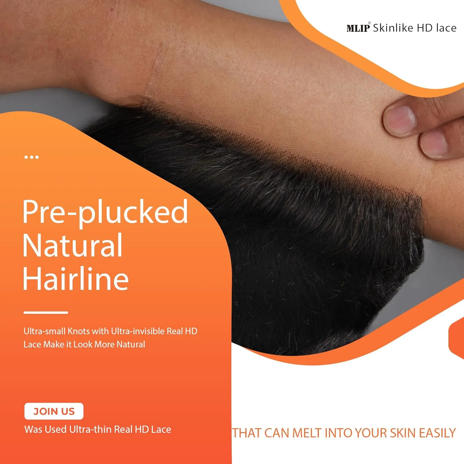 Mlip 5x5 HD Lace Closure Body Wave, 0.10mm Ultra Thin Invisible Swiss Lace, Skinlike Real HD Lace Melt into Skin Perfectly, Pre-plucked Natural Hairline, Raw Indian Human Hair 14 Inch Highlight Color
