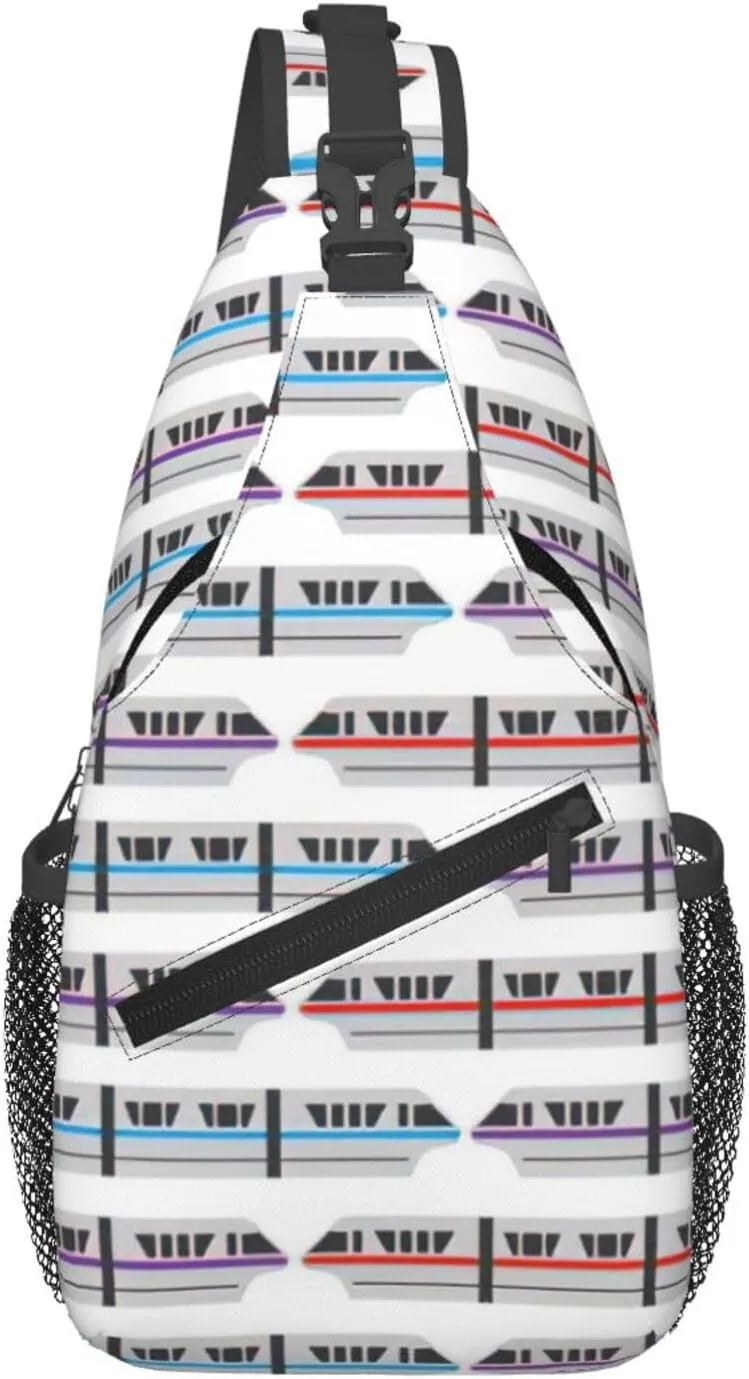 Monorail Train Print Stylish and Practical Crossbody Bag for All Your Travel and Daily Use