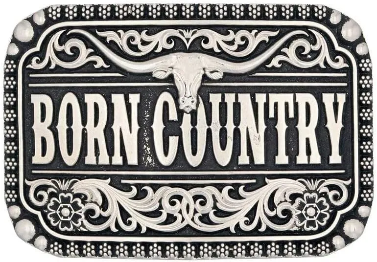 Montana Silversmiths Unisex Born Country Attitude Belt Buckle - A907 One Size