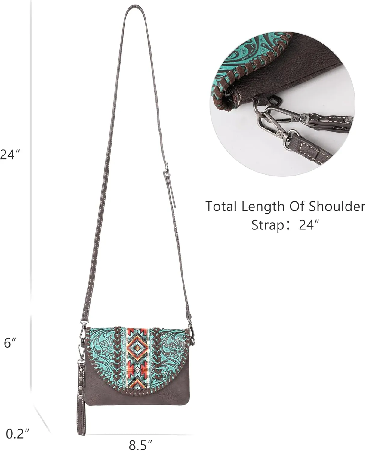 Montana West Crossbody Bags for Women Western Clutch Purses Cross Body Bag with Removable Strap