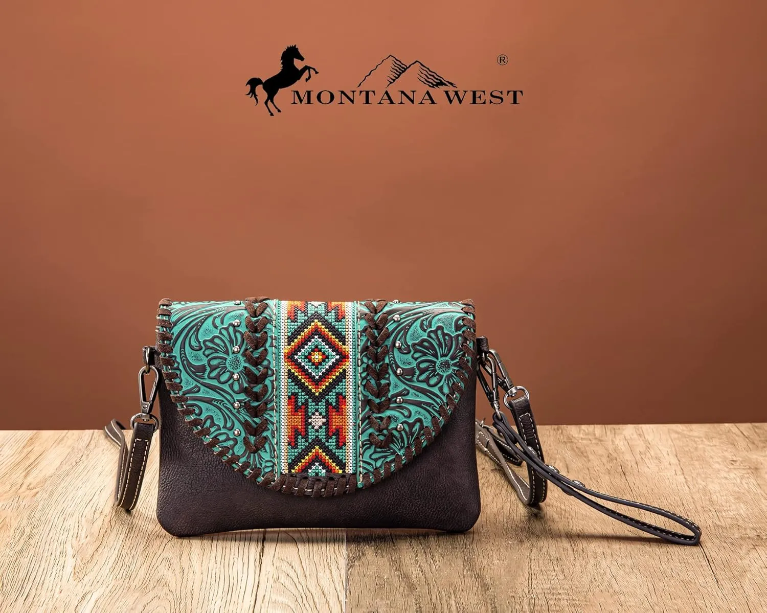 Montana West Crossbody Bags for Women Western Clutch Purses Cross Body Bag with Removable Strap
