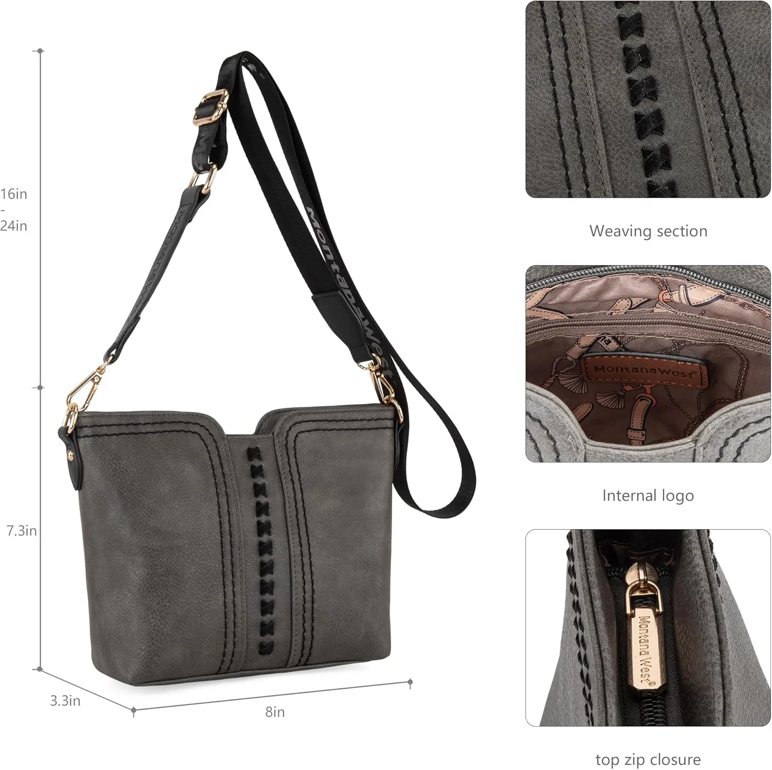Montana West MINI Crossbody Bags for Women Cross Body Purses Shoulder Handbags with Wide Guitar Strap