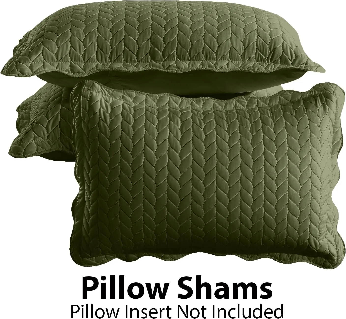 MOONLIGHT20015 Quilt King Size Bedding Set (106" x 96") - 2 Pillow Shams (20" x 36"  2") - Summer Reversible Lightweight 3 Pcs Microfiber Coverlet Set Embossed Quilt Bedspreads (Olive Green)
