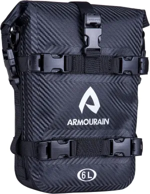 Motorcycle Bumpers Bag Waterproof 6L Motor Crash Bar Bag with Shoulder Strap Motorcycles Side Frame Bag Riding Tools Accessories (PVC Imitation Carbon Fiber Black)