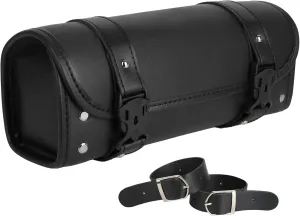 Motorcycle Saddlebag Vintage Leather Side Bag with Quick Release Buckles 2 Adjustable Shoulder Straps Front Fork Bag Motorcycle