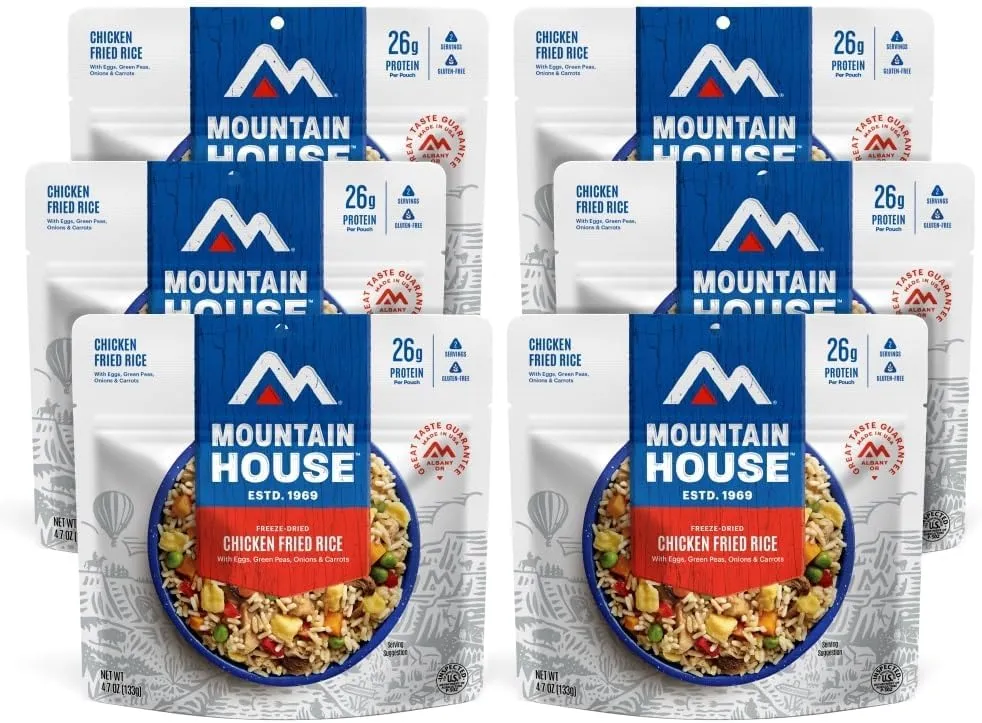 Mountain House Chicken Fried Rice | Freeze Dried Backpacking & Camping Food | 6-Pack | Gluten-Free