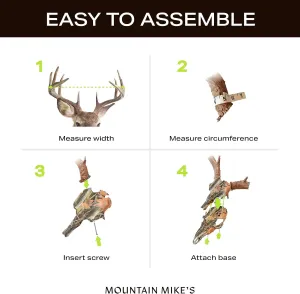 Mountain Mike’s Skull Master Deer Antler Mount Kit - 3D European-Style Deer Mounting Kit - Compatible with Harvested and Shed Antlers - Rustic Home Decor Inspired by The Great Outdoors (Fall Camo)
