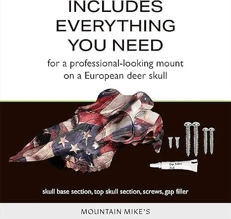 Mountain Mike’s Skull Master Deer Antler Mount Kit - 3D European-Style Deer Mounting Kit - Compatible with Harvested and Shed Antlers - Rustic Home Decor Inspired by The Great Outdoors