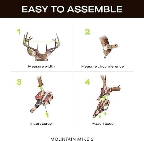 Mountain Mike’s Skull Master Deer Antler Mount Kit - 3D European-Style Deer Mounting Kit - Compatible with Harvested and Shed Antlers - Rustic Home Decor Inspired by The Great Outdoors