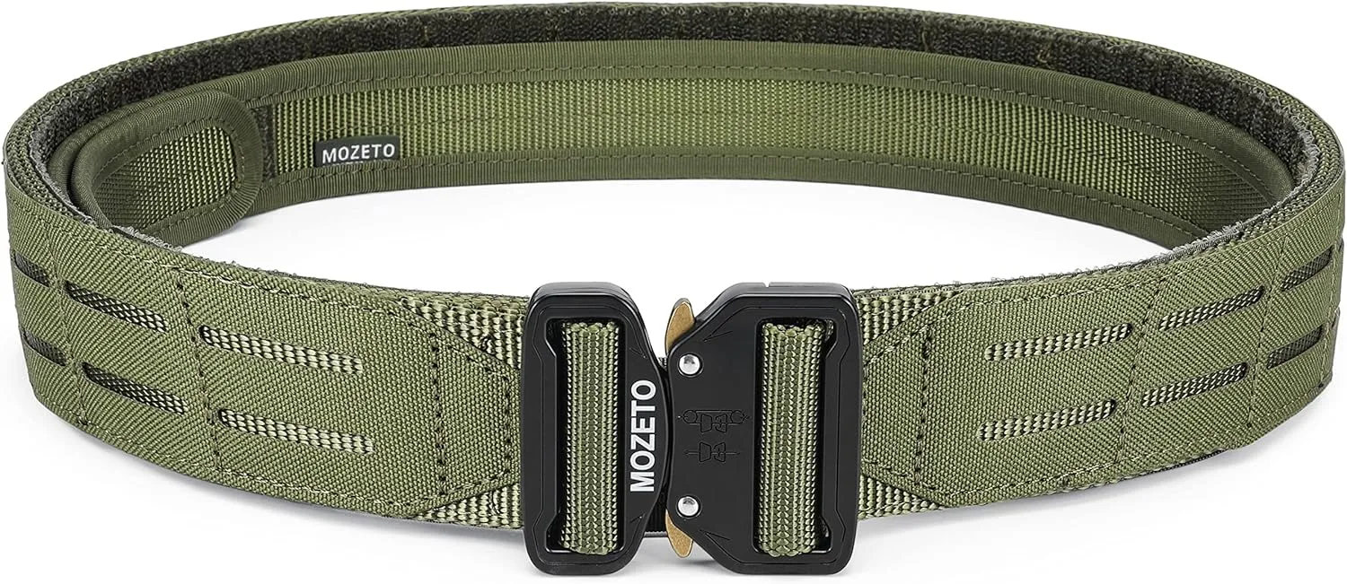 MOZETO Molle Battle Belt, 2" Battle Belts Tactical War Combat Quick Release Law Enforcement Duty Belts for Men
