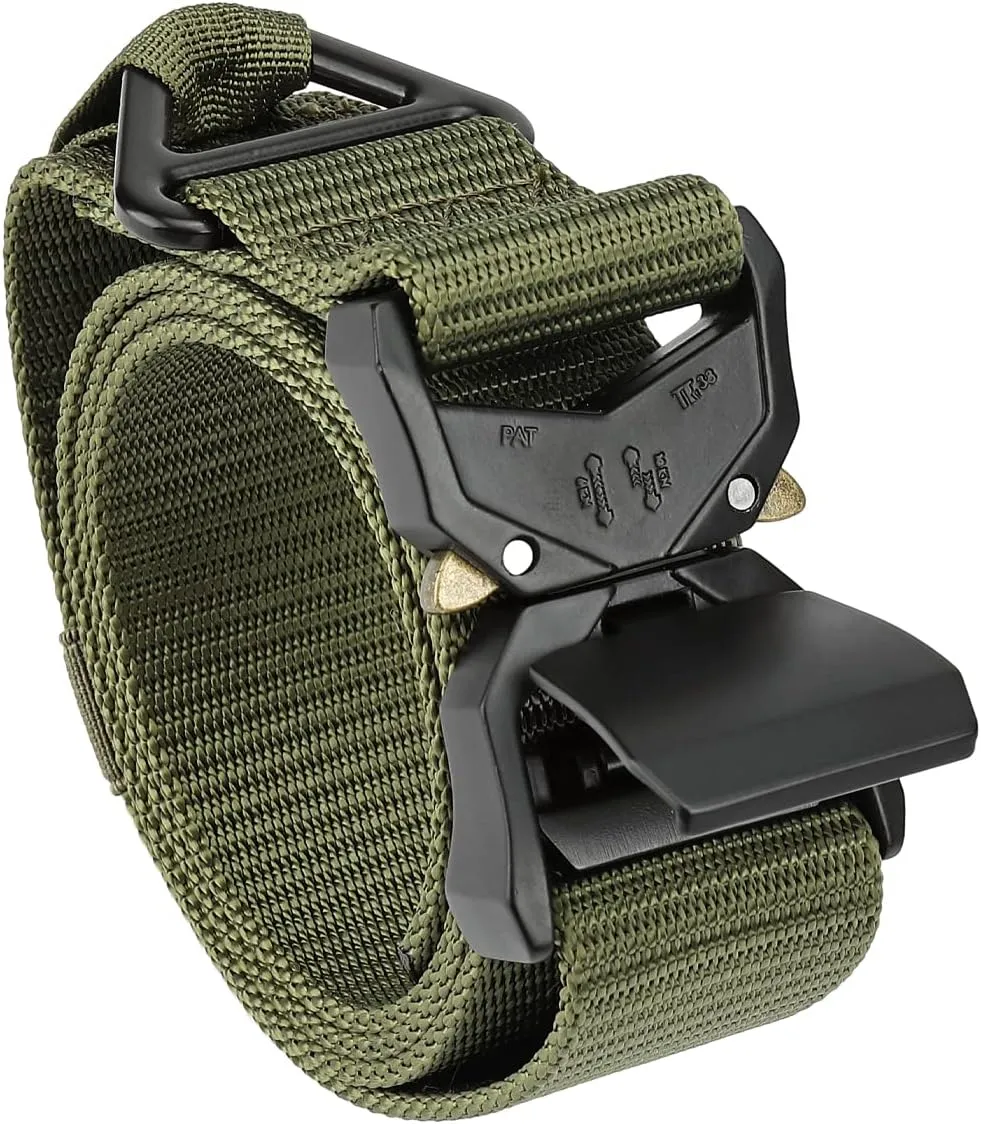MOZETO Tactical Belt for Men 1.5" Nylon Combat Work Emt Heavy Duty Belt with Quick Release Talon Buckle
