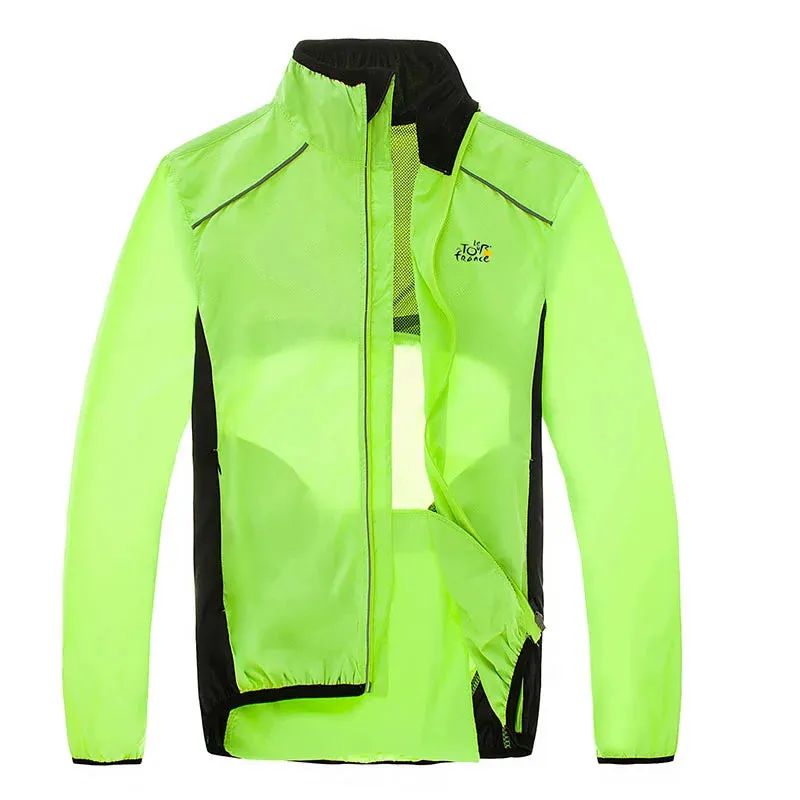 MTB Bicycle Rain Jackets Breathable Reflective Waterproof Cycling Jackets Long Sleeve Men Windproof Outdoor Sports Raincoat