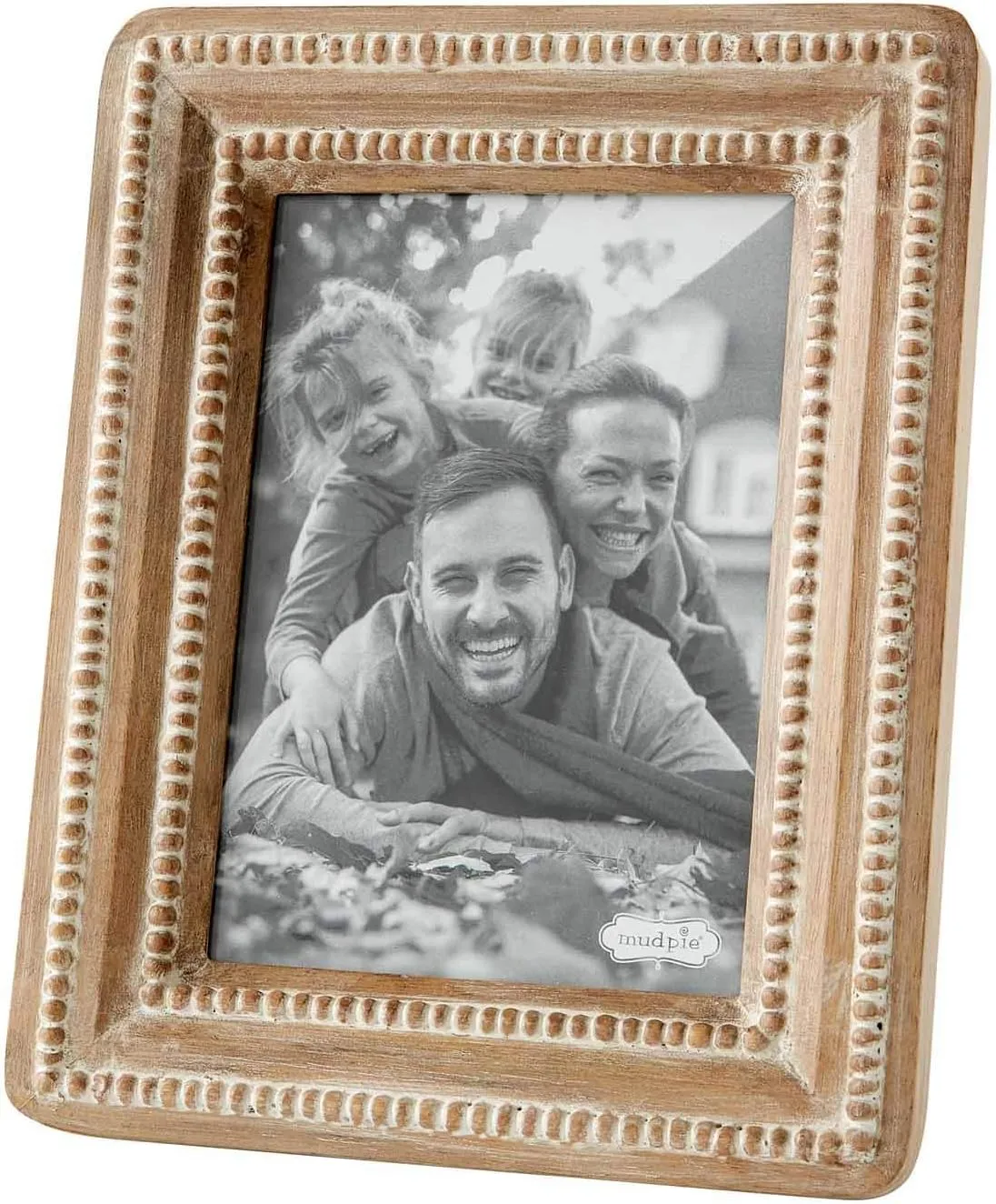 Mud Pie Beaded Reclaimed Frames (Large), brown (46900365L)