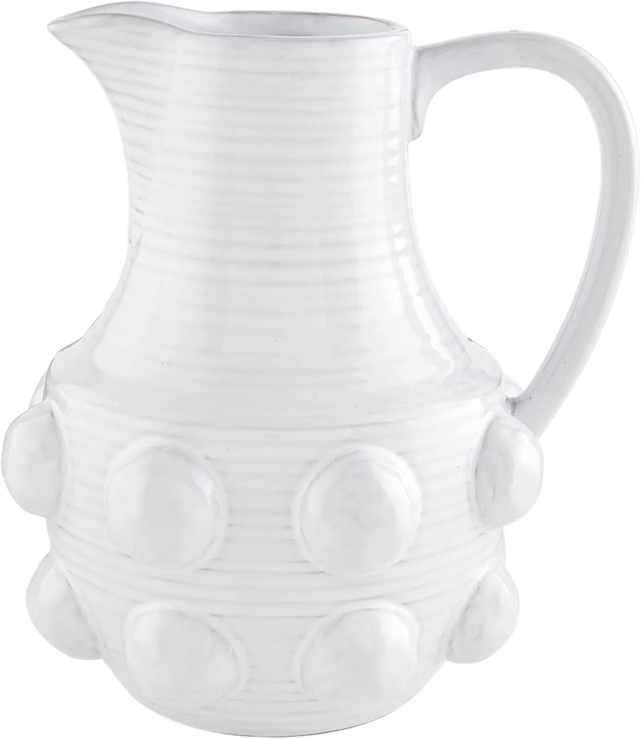 Mud Pie Terracotta Pitcher, Beaded, 70 oz