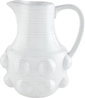Mud Pie Terracotta Pitcher, Beaded, 70 oz
