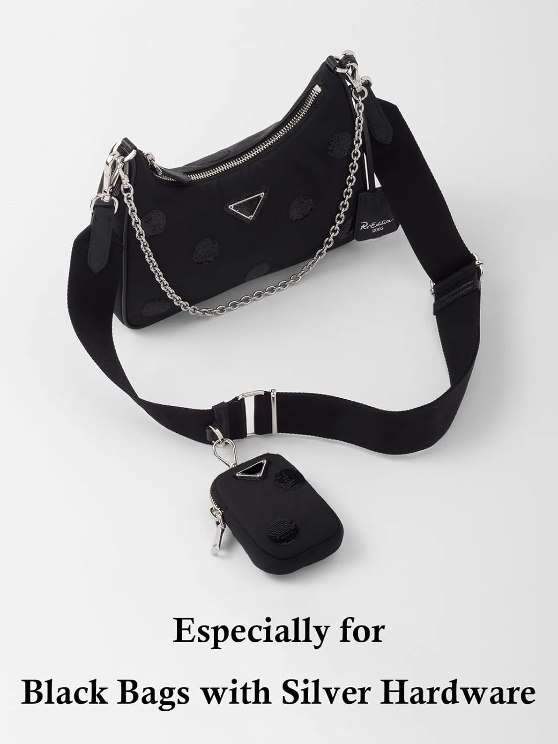 Multi Pouchette Accessories Strap Replacement, 48 Inches Adjustable Wide Crossbody Purse Strap for Women Shoulder Bag