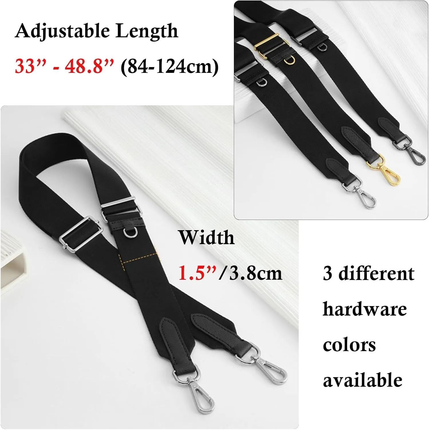 Multi Pouchette Accessories Strap Replacement, 48 Inches Adjustable Wide Crossbody Purse Strap for Women Shoulder Bag